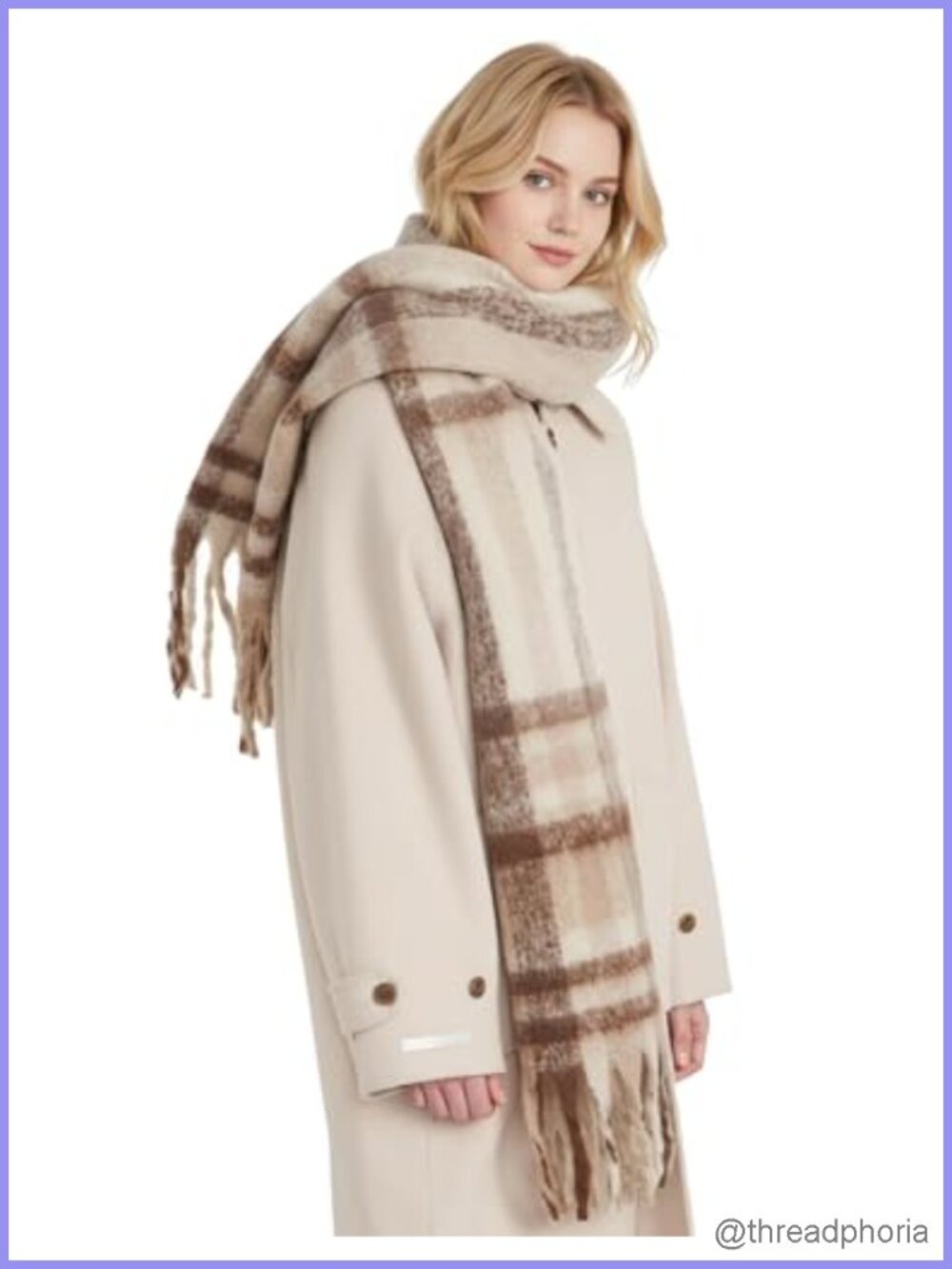 Women's Long Plaid Scarf Blanket Shawl Wrap Soft Winter Warm Pashmina